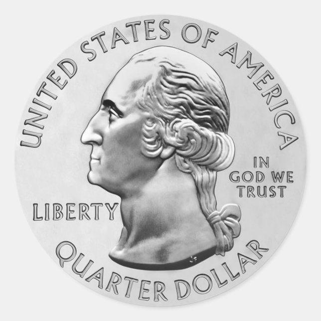 USA Quarter Coin Classic Round Sticker (Front)