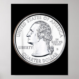Usa Quarter Dollar 25 Cents Aamerica United States Poster