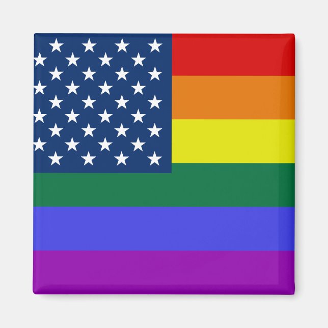 USA Rainbow Pride Magnet (Front)