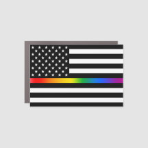 USA Rainbow Pride Thin Line