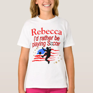 USA RATHER BE PLAYING SOCCER PERSONALIZED TEE