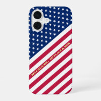 USA Red Blue White Stars Stripes Flag Monogrammed