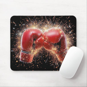 USA Red Boxing Gloves In Fireworks Mouse Pad