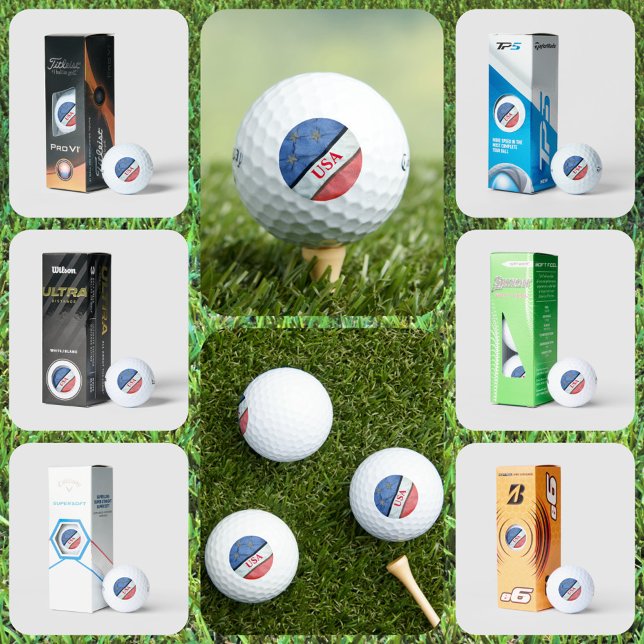 USA Red White and Blue American Flag Golf Balls (Creator Uploaded)