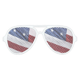 USA Red, White and Blue American Patriotic Flag Aviator Sunglasses