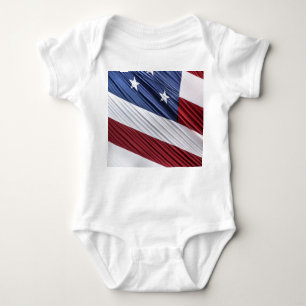 USA Red, White and Blue American Patriotic Flag Baby Bodysuit