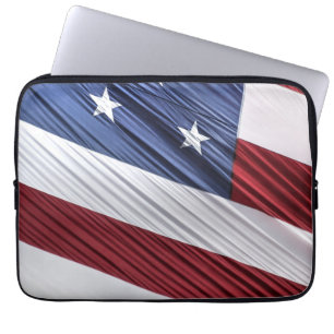 USA Red, White and Blue American Patriotic Flag Laptop Sleeve