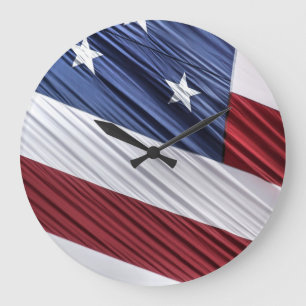 USA Red, White and Blue American Patriotic Flag Large Clock