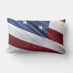 USA Red, White and Blue American Patriotic Flag Lumbar Cushion