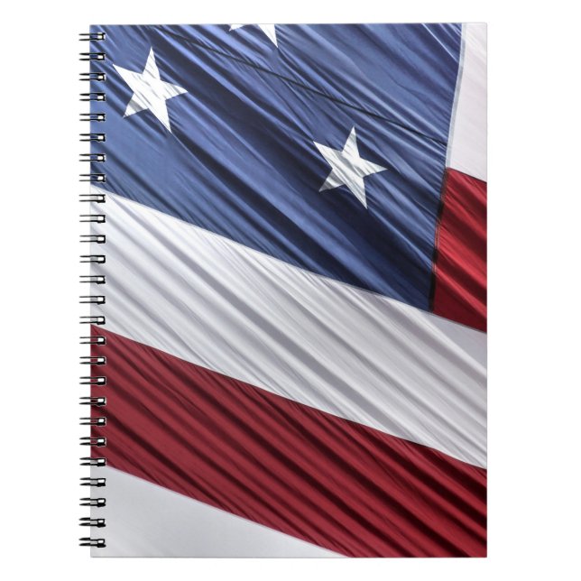USA Red, White and Blue American Patriotic Flag Notebook (Front)