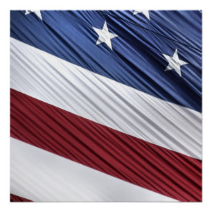 USA Red, White and Blue American Patriotic Flag Poster