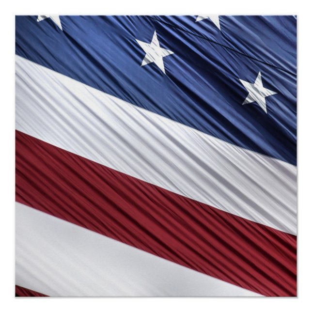 USA Red, White and Blue American Patriotic Flag Poster (Front)