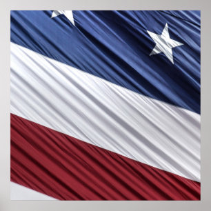 USA Red, White and Blue American Patriotic Flag Poster