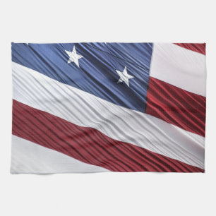 USA Red, White and Blue American Patriotic Flag Tea Towel
