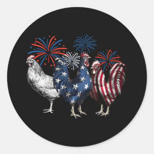 Usa Red White And Blue Retro 4th Of July American Classic Round Sticker