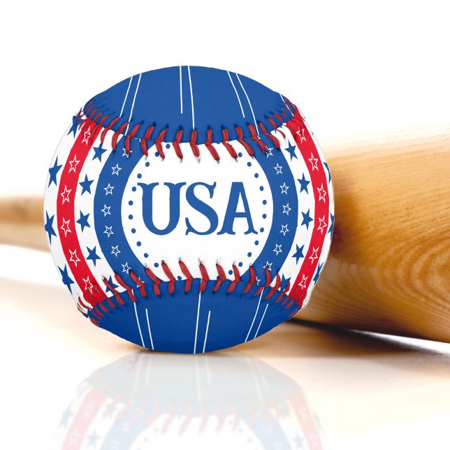 USA Red, White, and Blue Stars with Monogram Baseball (Creator Uploaded)