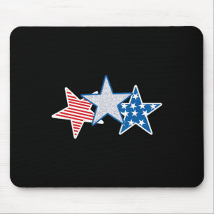 Usa Red White Blue American Flag U.s.a Stars Strip Mouse Pad