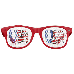 USA Red, White, Blue Retro Sunglasses