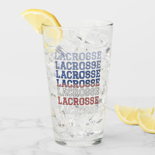 USA Repeating Text - Lacrosse USA American Flag Glass (Front Ice)
