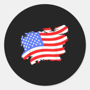 Usa Retro Vintage Distressed Flag For Patriotic Classic Round Sticker