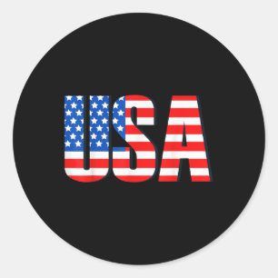 Usa Retro Vintage Distressed Flag For Patriotic Classic Round Sticker