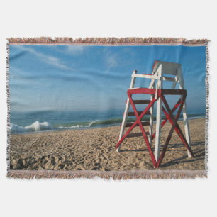USA, Rhode Island, Charleston Beach, Beachfront Throw Blanket