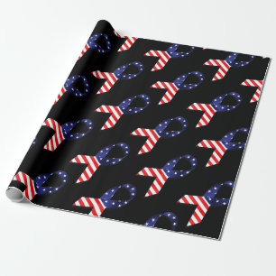 USA Ribbon Wrapping Paper