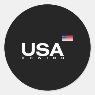 Usa Rowing Flag Classic Round Sticker