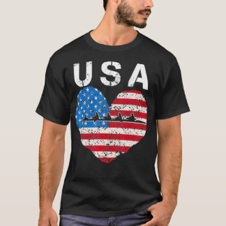 USA Rowing team American  heart US crew men women  T-Shirt