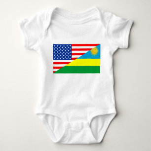 usa rwanda country half flag america symbol baby bodysuit