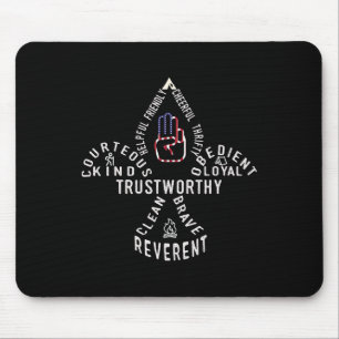 Usa Scouting American Flag Scouting Law  Mouse Pad