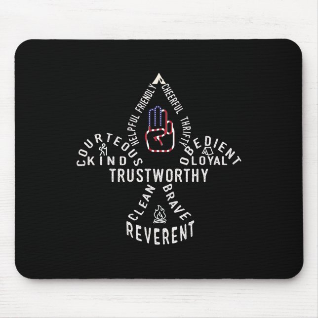 Usa Scouting American Flag Scouting Law  Mouse Pad (Front)