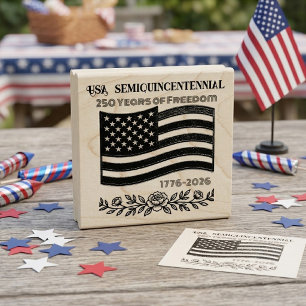 USA Semiquincentennial 250 Years of Freedom Flag Rubber Stamp