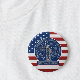 USA Semiquincentennial 250 Years of Liberty 7.5 Cm Round Badge