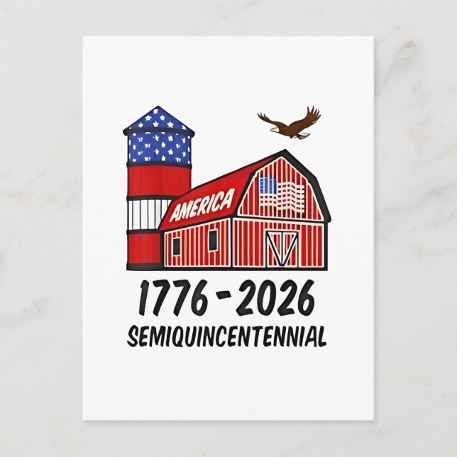 USA Semiquincentennial 250th Anniversary 1776–2026 Announcement Postcard (Front)