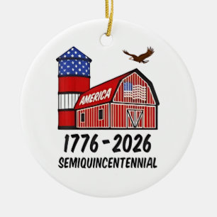 USA Semiquincentennial 250th Anniversary 1776–2026 Ceramic Ornament