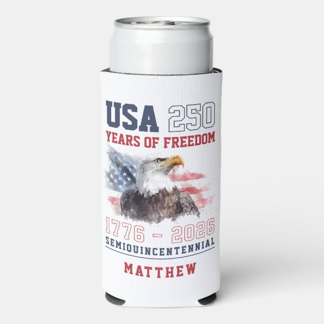 USA Semiquincentennial America's 250th Anniversary Seltzer Can Cooler (Seltzer Back)