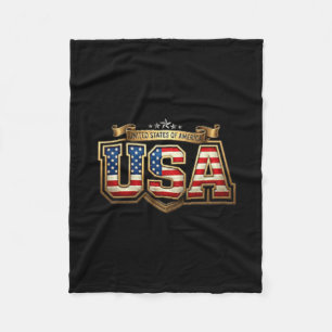 Usa Shirt Men Women Kids Aamerican Flag Patriotic Fleece Blanket