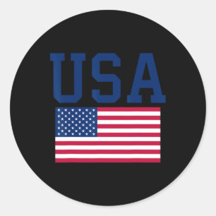 Usa Shirt Women Men Kids American Flag Patriotic 4 Classic Round Sticker