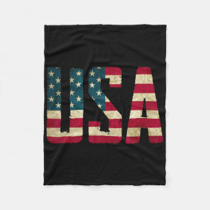 Usa Shirt Women Men Kids American Flag Patriotic 4 Fleece Blanket