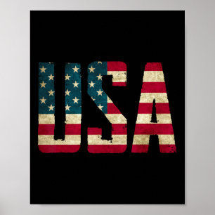 Usa Shirt Women Men Kids American Flag Patriotic 4 Poster