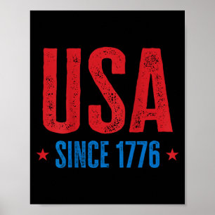 USA Since 1776 Patriotic Independence Day Vintage Poster