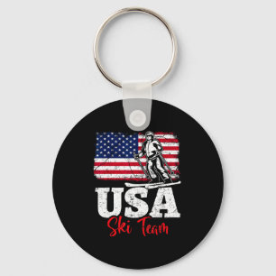 Usa ski team america skiing winter sports skiing key ring