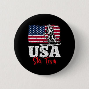 Usa Ski Team America Skiing Winter Sports Us Skiin 6 Cm Round Badge