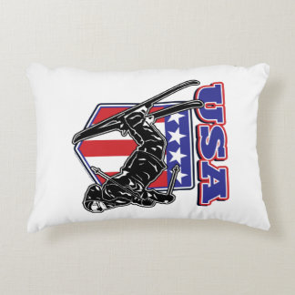 USA-Skier Decorative Cushion