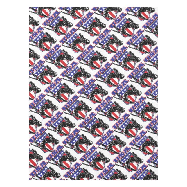 USA-Skier Tablecloth (Front)