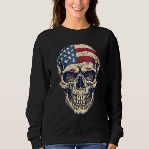 Usa Skull 4th Of Julay Scary Usa Skull Men Kid Wom Sweatshirt