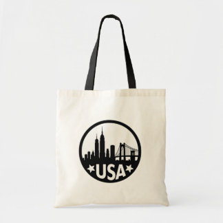USA Skyline Silhouette Tote Bag
