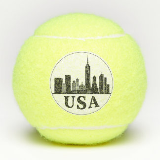 Usa skyline tennis balls