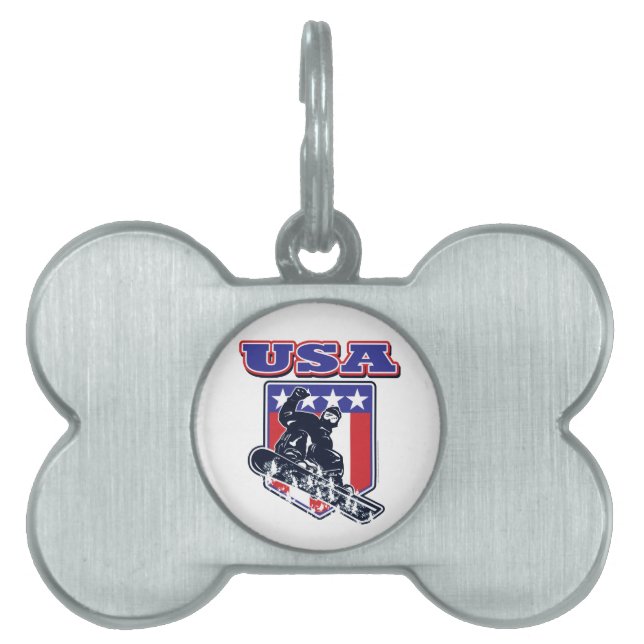 USA Snowboarding Pet Tag (Front)